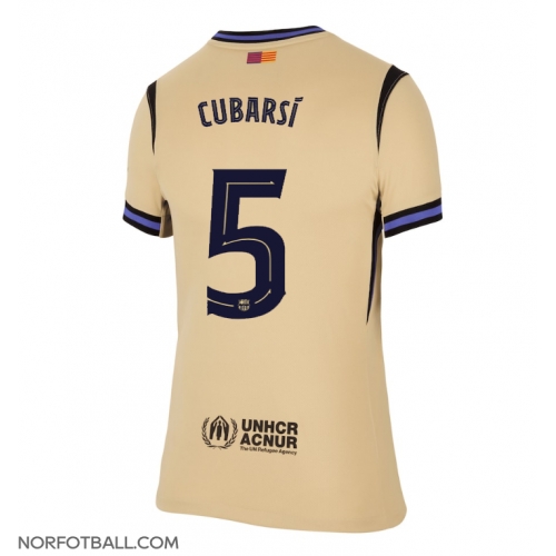 Billige Fotballdrakt Barcelona Pau Cubarsi #5 Replika Bortedrakt Dame 2025-26 Kortermet Billige Fotballdrakt Barcelona Pau Cubarsi #5 Replika Bortedrakt Dame 2025-26 Kortermet